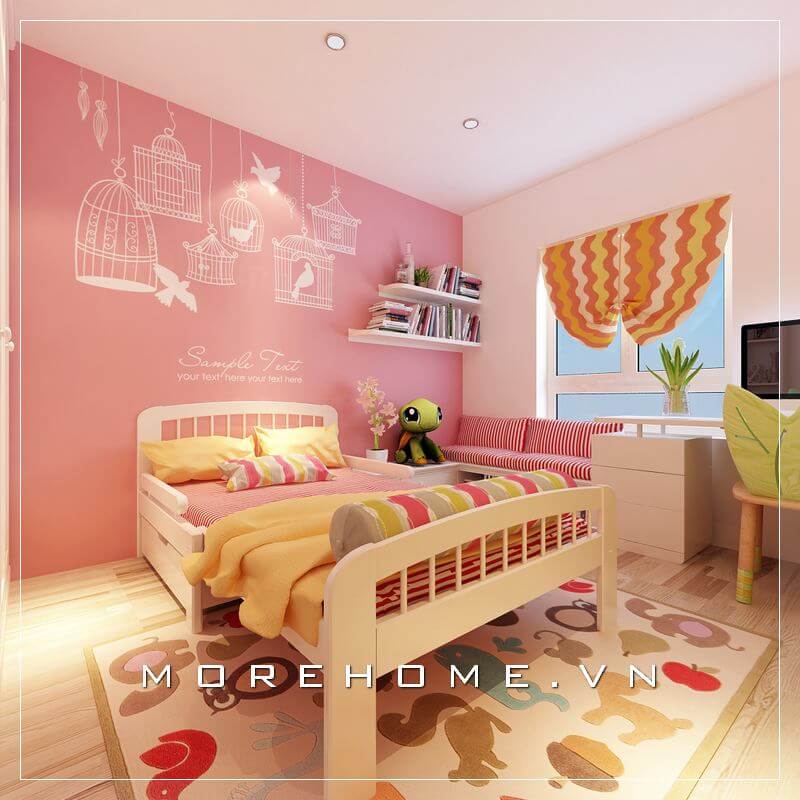 Thiết kế phòng ngủ bé gái